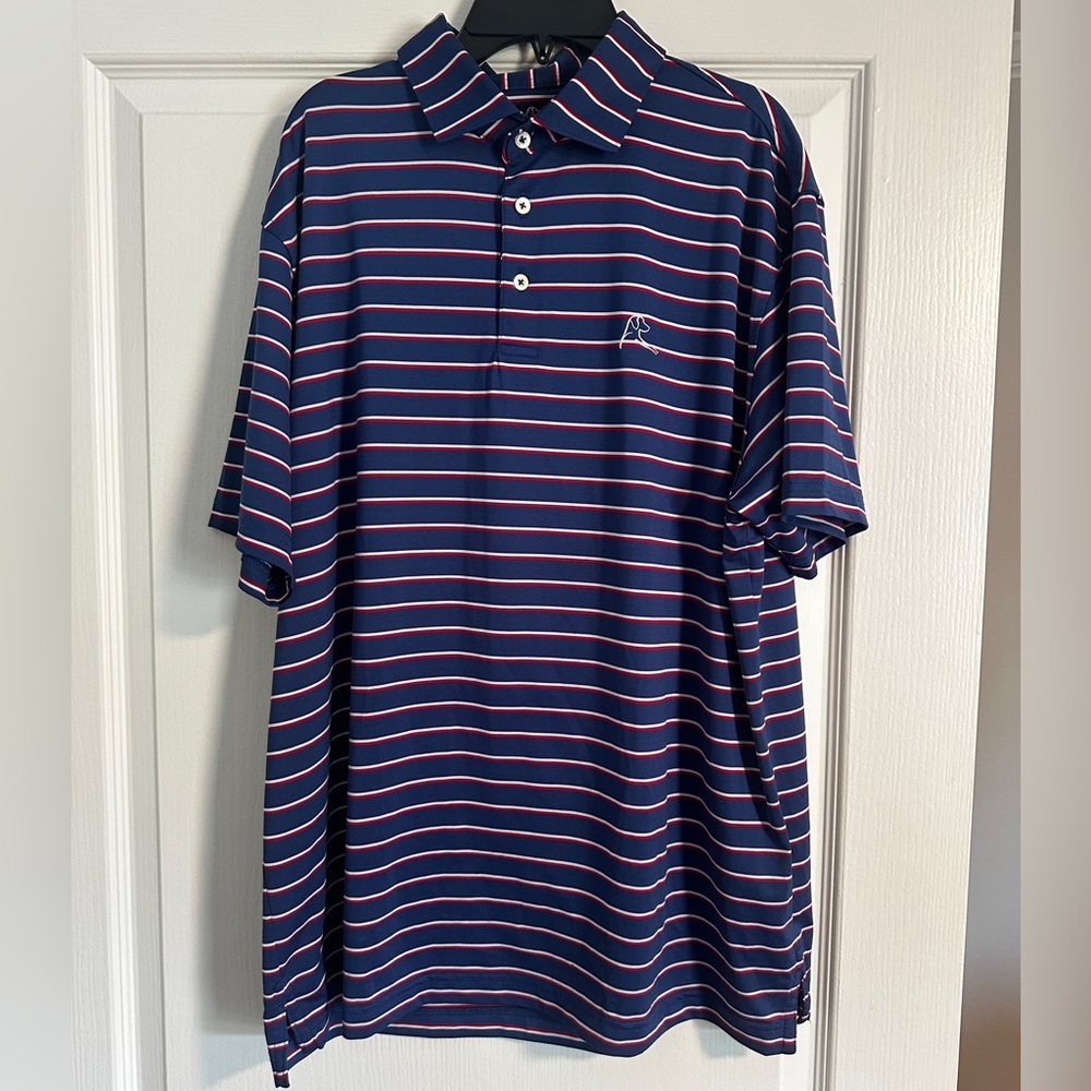 Rhoback Old Glory Stripe Polo Shirt Large